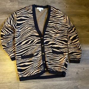 zebra print cardigan!